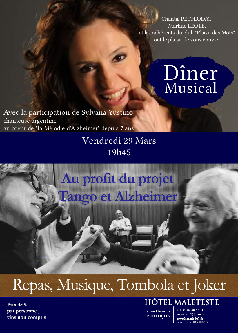 Invitation dîner musical 9 Novembre